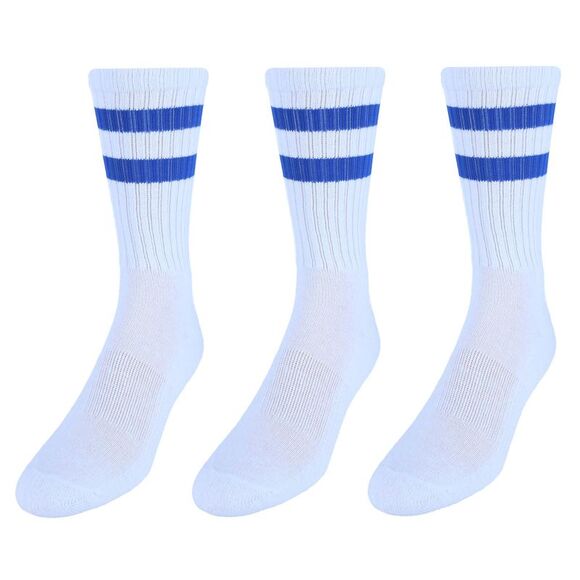CTM Men's Crew Striped Socks (3 Pairs) - Picture 2 of 2